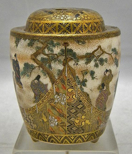 Satsuma-incense-vessel Japanese Satsuma incense vessel