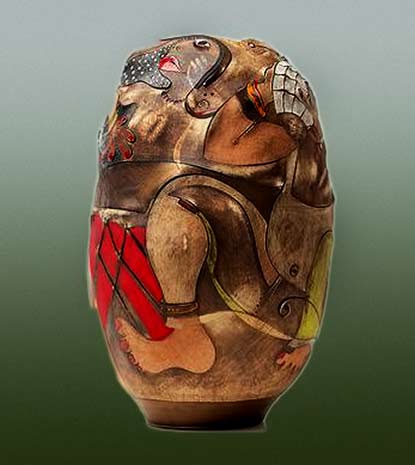 vase-self-portrait-Andile-Dyalvane imiso-ceramics-africasso-stoneware-coiled-vase-self-portrait by Andile Dyalvane