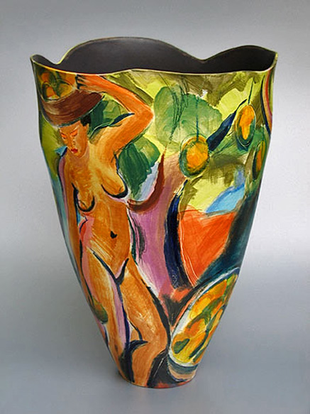 Ingrid-Saag-The-Mango-Picker The Mango Pickers Ingrid_Saag Large vase with nude woman