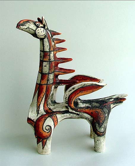 Inna-Olshansky--Israeli-sculptor-ceramic-artist--paintera Inna-Olshansky ceramic horse