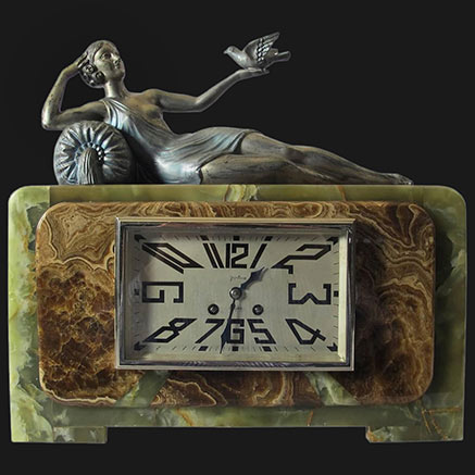 Art-Deco-Clock-by-Jarlaud-Dijon Art Deco Mantle Clock by Jarlaud Dijon
