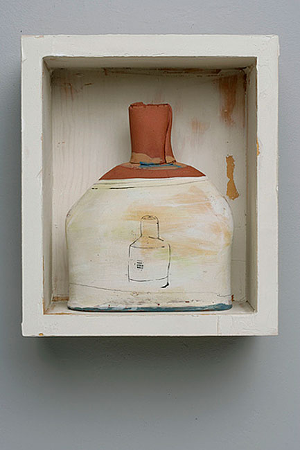 Nancy-Selvin---ceramic-bottle-in-wall-box Is-Less-More-series-Nancy Selvin - ceramic bottle in wall display box