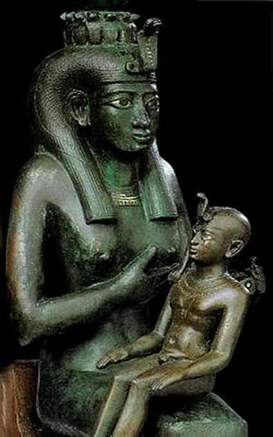 Isis-feeding-Horus Egyptian ISis and Horus statue