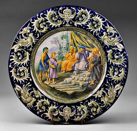 majolica-plate-italy italian-urbino-style-tin-glazed-majolica-plate rubylane