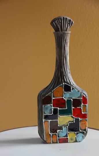 Italian ceramic decanter Raymor Fantoni mid_century