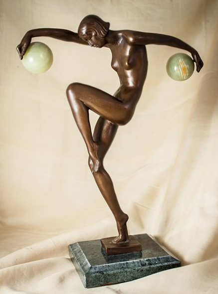 Danseuse-aux-Boules-Maurice-and-Marcel-Denis-Max-Le-Verrier Danseuse aux Boules - Maurice and Marcel Denis, Max Le Verrier - Art Deco dancing woman figurine