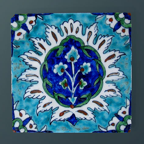 Iznik-Ceramic-Tile Iznik Ceramic Tile by OHANNESSIAN, Renowned Armenian Potter in Jerusalem c 1930s