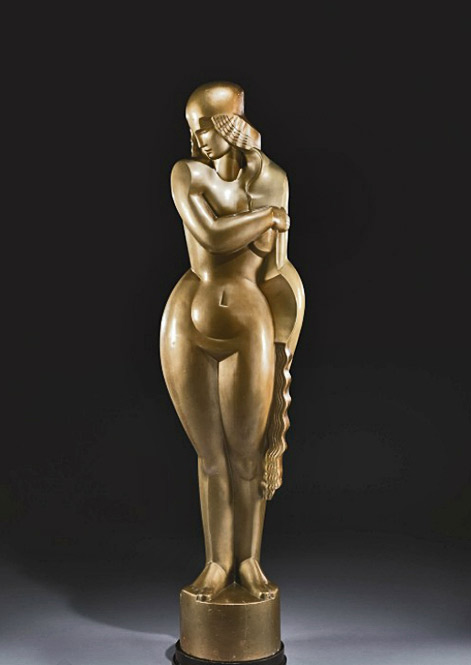 Jan-and-Joël-Martel-art-deco-sculpture Jan-and-Joël-Martel-(1896-1966) Female-Nude-says-'the-UAM'-1931-height-81inches-Christies