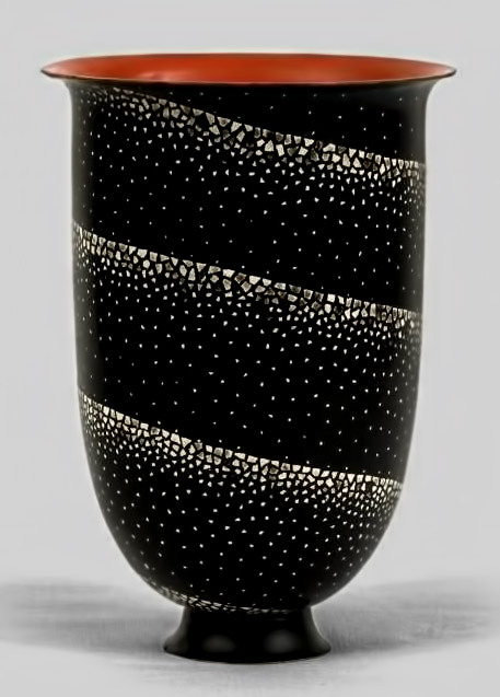 art-deco-vase-jean-dunand-457x637 Jean-Dunand-(1877-1942),-lacquered metal footed vase with eggshell highlights