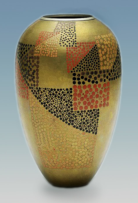 ovoid-french-deco-vase-jean-dunand-475x696 Jean Dunard gold vase with red and black