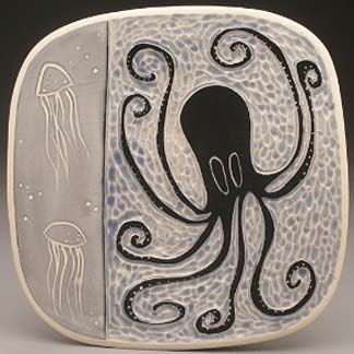 Ruchika-Madan-octopus-motif-plate Jellyfish-&-Octopus plate---Ruchika-Madan