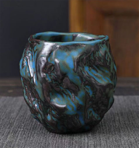 Gogyo-Shino-Ware BOMATY Gogyo Shino Ware Tea Bowl,