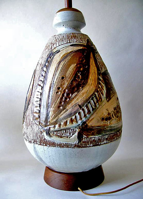 Joel-Edwards-Abstract-Modern-Stoneware-Lamp Joel-Edwards-Abstract-Modern-Stoneware-Lamp with native Australian plant motif