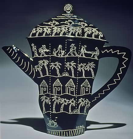 joellynrock_ceramic--(Nicaraguan-Coffee-Break) joellynrock_ceramic--(Nicaraguan-Coffee-Break) black and white teapot
