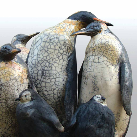 Johanna-Hair-ceramic-penguin Johanna-Hair raku penguins