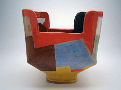 John Gill geometric poly-chrome bowl