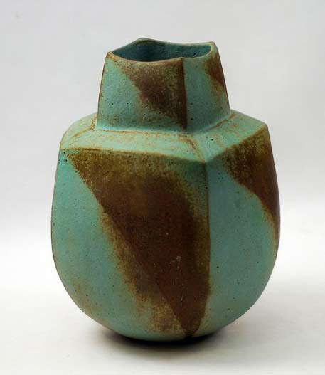 John-Ward-ceramic-vase John-Ward-green and brown ceramic-vase