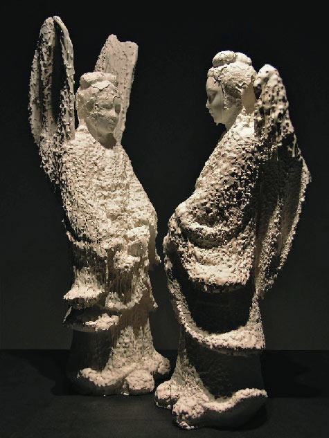JUAN-SANTIAGO-–-ALL-THE-ANGELS-AND-SAINTS1---2011 Juan Santiago ceramic angel figures-2011