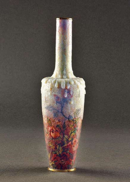 jules-sarlandie-bottle-vase jules-sarlandie-embossed-floral-enameled-vase