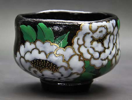 Kaori-TakaoBlack-music-sweet-peony-cup Kaori-Takao -- Black-green, gold, black and white-sweet-peony-cup