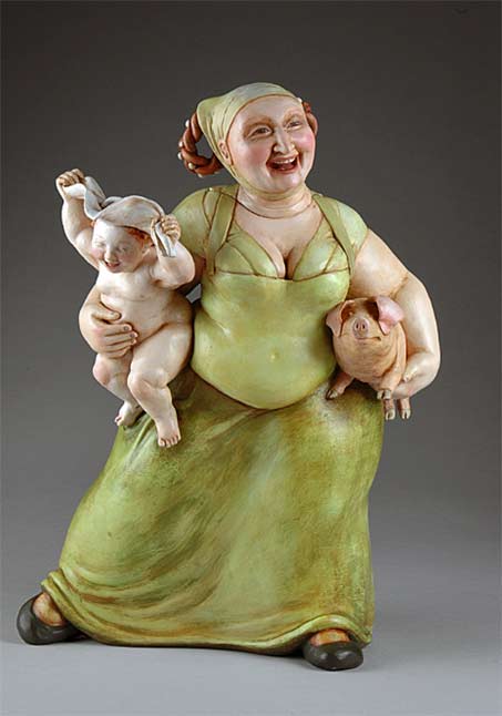 Karen-Portaleo-ceramic-teapot Karen-Portaleo-lady-with-child-and-pig-teapot