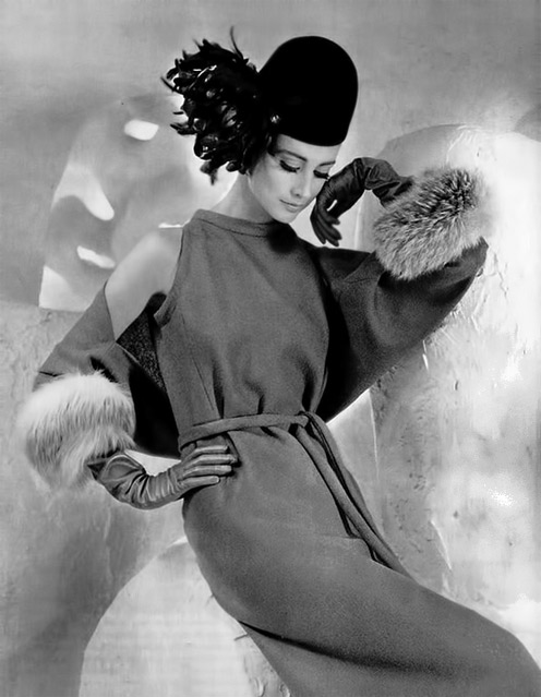 pierre-cardin-dress-1962-496x639 Katherine-Pastrie-in-wool-dress-and-fox-trimmed-bolero-by-Pierre-Cardin--photo-by-Pottier--1962-
