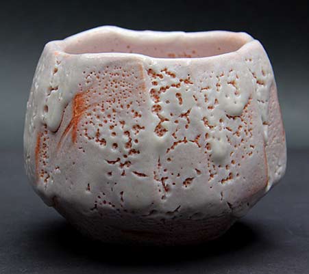 Kato-Kiyoyuki-shino-cup Kato Kiyoyuki shino - pink and white glaze cup