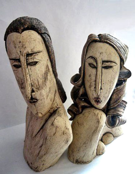Keti-Anastasaki-Canada Keti-Anastasaki-Toronto Male and female ceramic busts