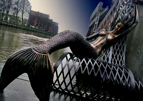 Klaipeda,-Lithuania-on-Baltic-Sea Klaipeda,mermaid sculpture Lithuania-on-Baltic-Sea