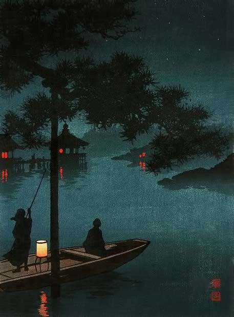 Lake-Biwa-by-Koho-Shoda Lake Biwa by Koho-Shoda-(Japanese-Woodblock-Prints)