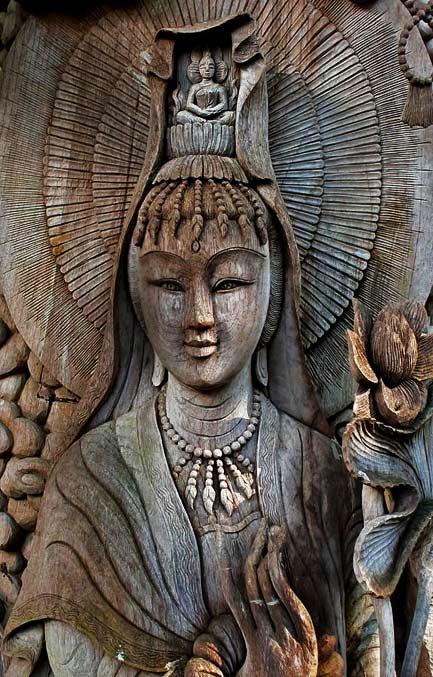 wooden-kuan-yin-statue Kuan-Yin-wood-carving---Female-Buddha-of-Compassion