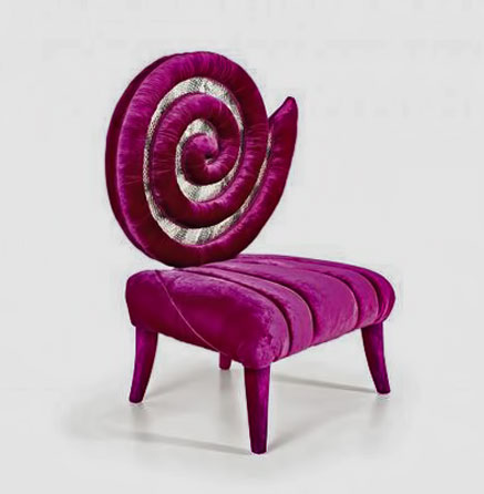 Kundalini-chair-velvet Pink velvet Kundalini-spiral-chair-sicis