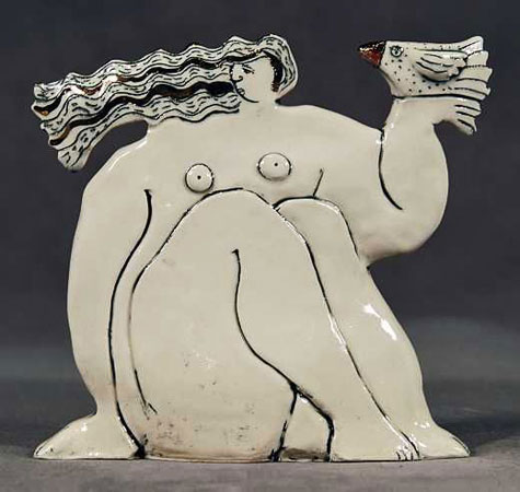tania-babb-female-holdong-bird-sculpture lady-and-bird---tania-babb