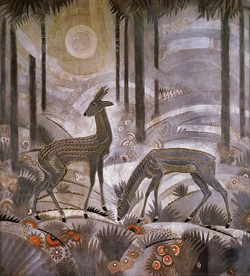 jean-dunand-gazelle-panel-495x545 Laquered Wood Panel-(1929)-by MsBlueSky on Flickr1929