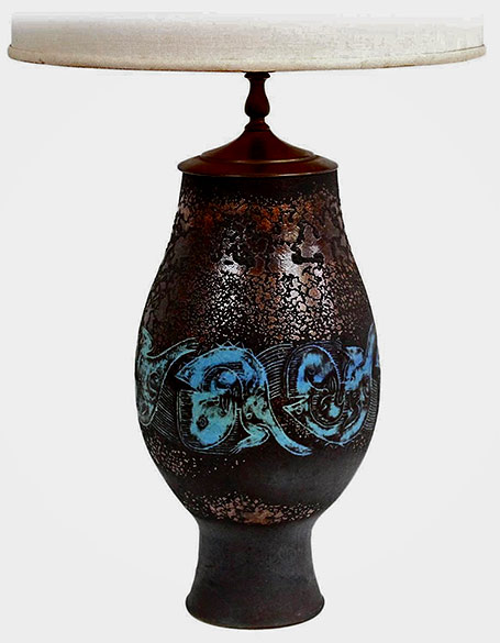 Large-pottery-lamp--Edwin-and-Mary-Scheier Large-pottery-lamp-by-noted-midcentury-ceramicists-Edwin-and-Mary-Scheier