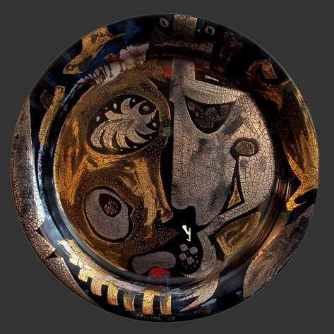 large_Bernard Hesling_enamel_plate Bernard Hesling Enamelled Platter---Tarlo and Graham, Melbourne