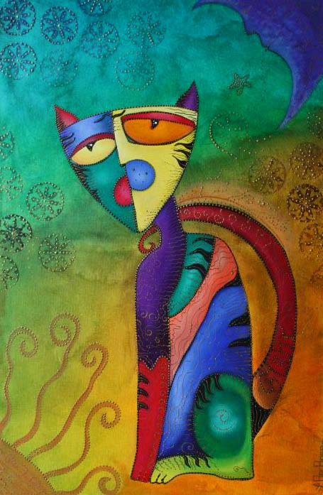 Laura-Barbosa-acrylic-painting Laura-Barbosa---Celestial-Cat