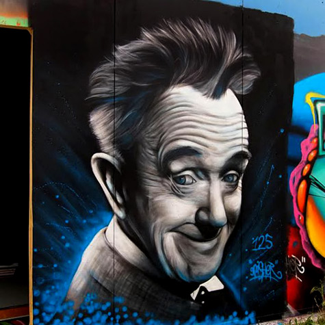 Big-Stan-Laurel-wall-mural laurel-mural-large
