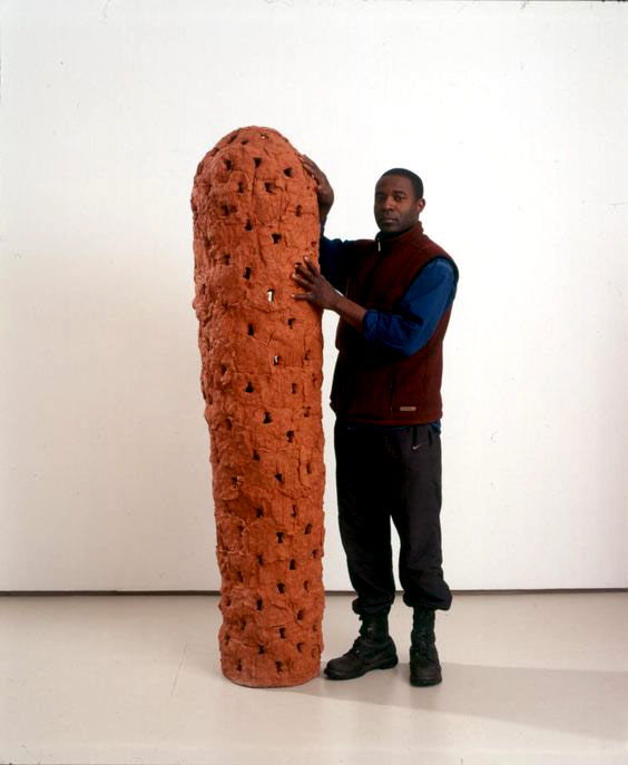 Lawson-Oyekan,-modern-African-ceramic-sculpture Lawson-Oyekan, with his modern African ceramic sculpture