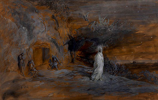 le-christ-sortant-du-tombeau-gustave-dore-- Jesus leaving the tomb - Painting by Gustav Dore