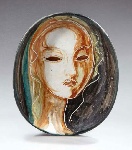 Le-Grand-Chene-workshop,-Vallauris Face portrait plate - Le Grand Chene workshop,-Vallauris