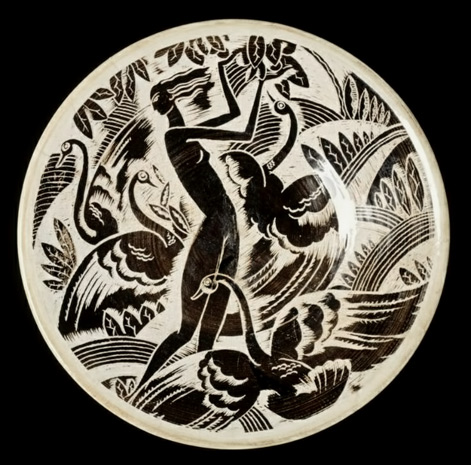 Viktor-Schreckengost-Leda-and-Swan Leda-and-the-Swan,-1931-1932-designed-by-Viktor-Schreckengost-(American,-1906-2008),-made-at-Cowan-Pottery
