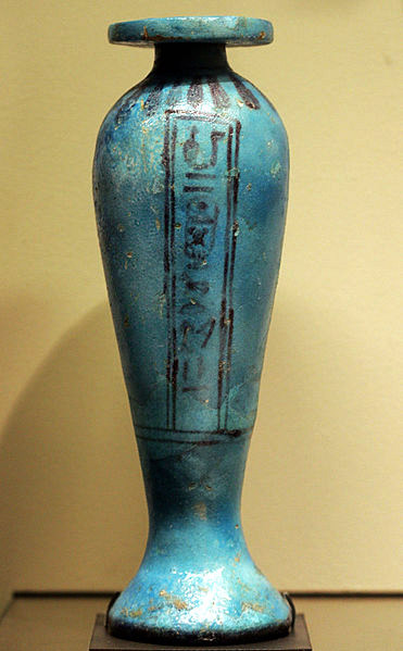 libation-vase-egypt-371x599 Blue libation vase with flared base, Egypt