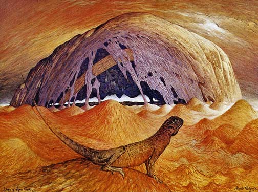 Linga-of-Ayers-Rock-Ainslie-Roberts painting Linga-of-Ayers-Rock-Ainslie-Roberts Painting of Uluru