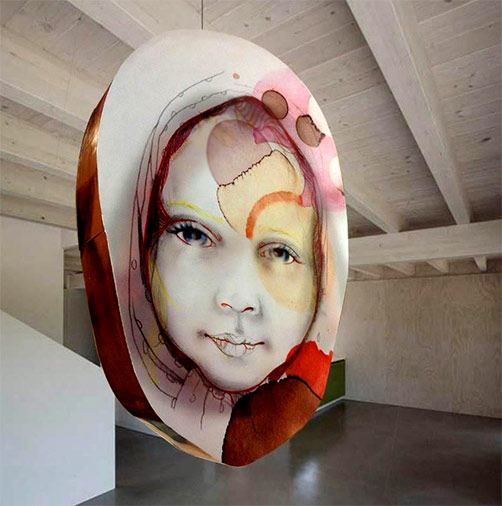 Lisa-Van-Noorden-Dreaming Lisa Van Noorden-Dreaming sculpture of a girls head
