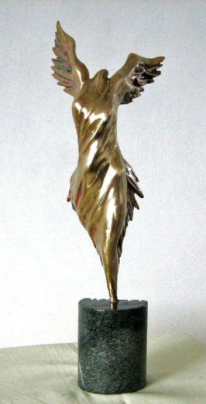 Liubka-Kirilova-'`Nike` sculpture Liubka-Kirilova-titled-'`Nike`-(bronze-Victory-Goddess-Contemporary-abstract-statuette