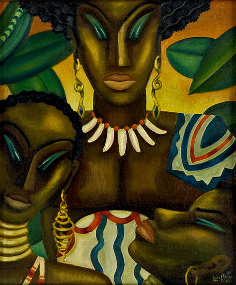 Loïs-Mailou-Jones-(1905---1998)-Africa-1935 Harlem Renaissence painting by Loïs Mailou Jones-(1905---1998)-Africa-1935