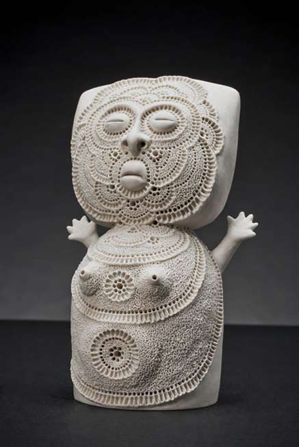Lorraine-Guddemi-white-ceramic-figure Lorraine-Guddemi ceramic sculpture figure