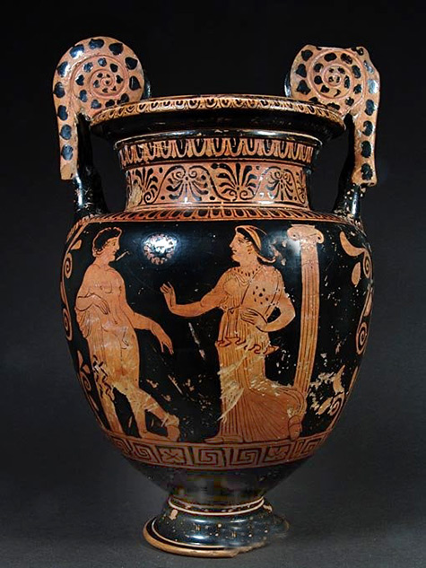volute-ktater-greek-;475x633 Lucanian Volute Krater by the Creusa Painter-380-370-BC
