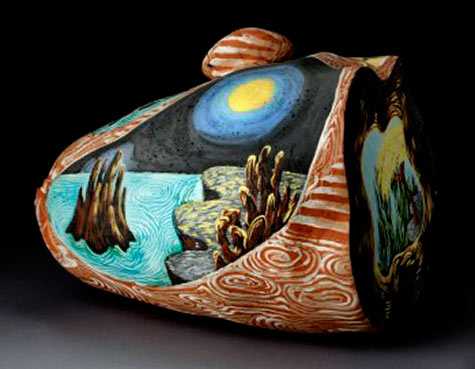 Lucero-34023_NA-Dream-back-LWMichael-Lucero,-'North-American-Dreamer'-1984,-slip-glazed,-earthenware Michael Lucero - North American Dreamer